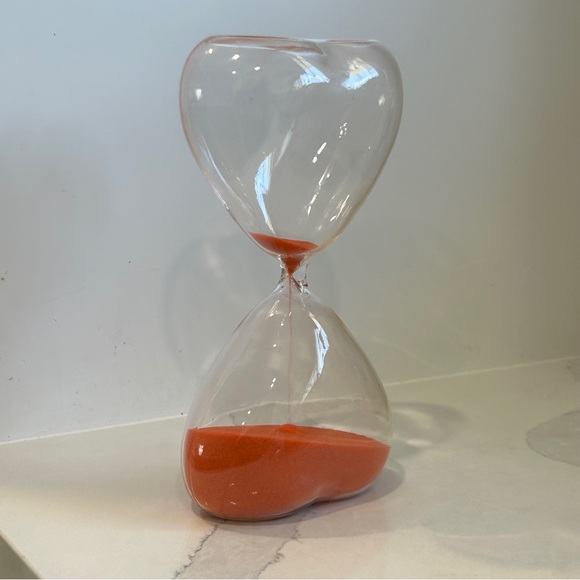 Blown Glass Double Heart Hour Glass - Picture 4 of 5